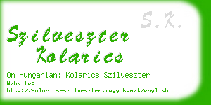 szilveszter kolarics business card